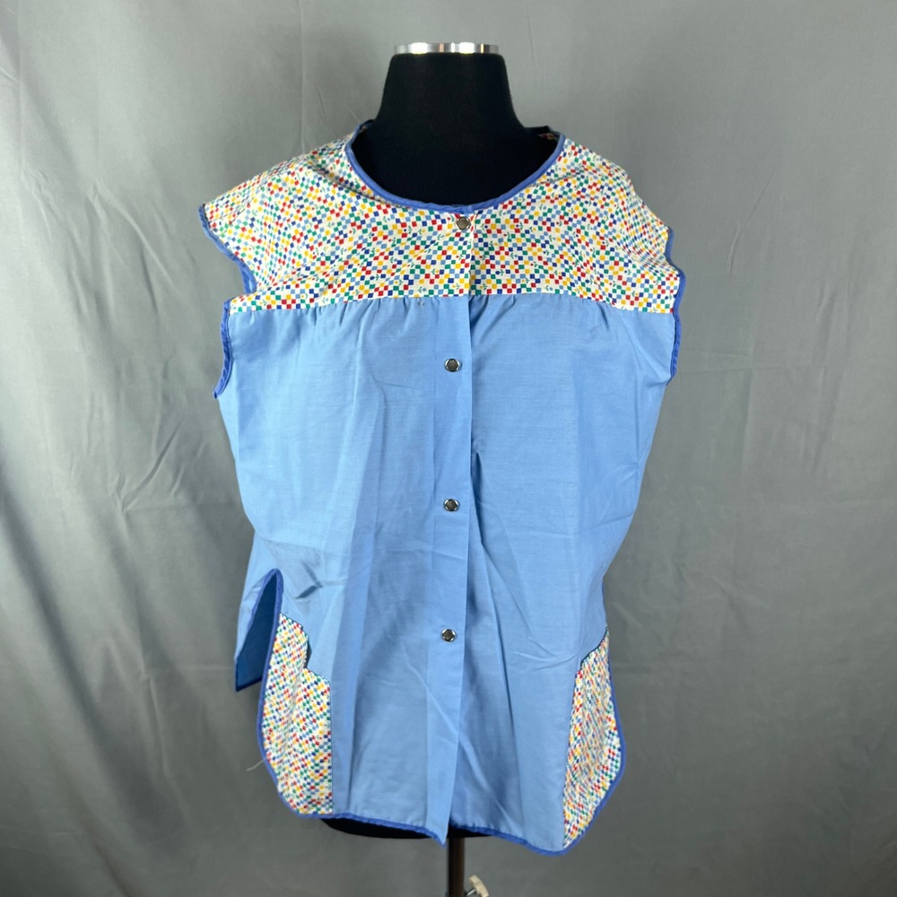 Vintage Artistic Creation Cobbler Apron Womens 1X Multicolor Grid Patch Pocket